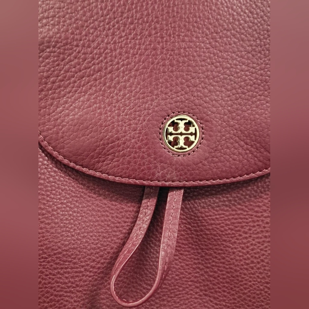 Tory Burch Brody Leather Backpack (Deep Berry) NEW - Picture 5 of 16